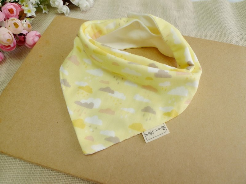 三角口水巾-云朵朵 - 围嘴/口水巾 - 纸 黄色