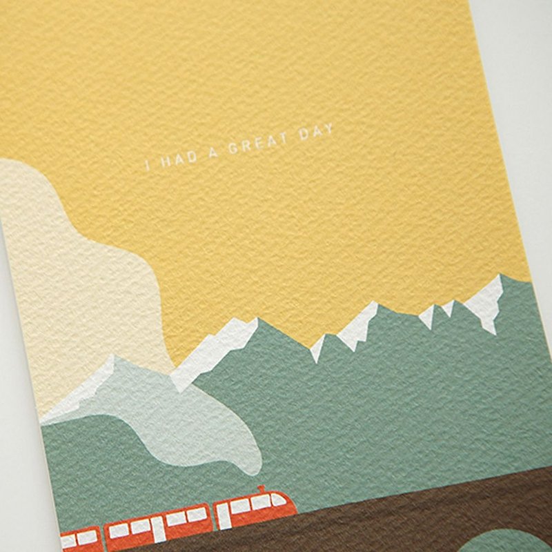 Dailylike 随意乐活插画卡-14坐火车去旅行,E2D04890 - 卡片/明信片 - 纸 黄色