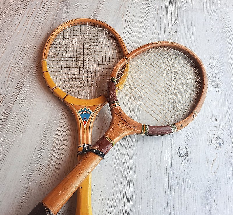 苏联网球拍复古 - 苏联制造的木制网球拍一对 - 其他 - 木头 