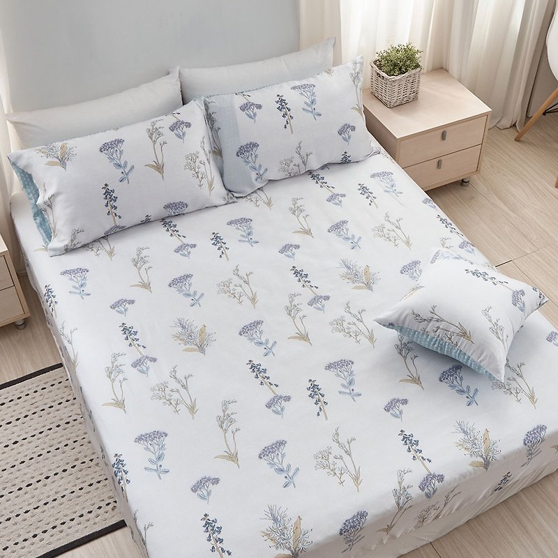 床包枕套组-双人 / 40支 / 莱塞尔天丝三件式 / 水色寄语 台湾制 - 寝具 - 其他材质 蓝色