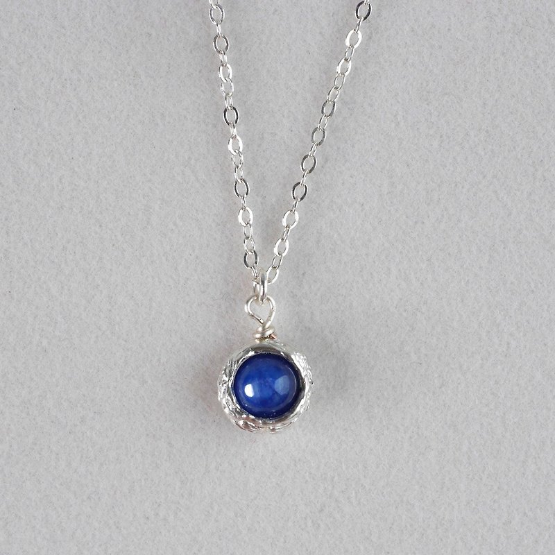 天然蓝晶石纯银项链 -  免费礼物包装 - 项链 - 半宝石 蓝色