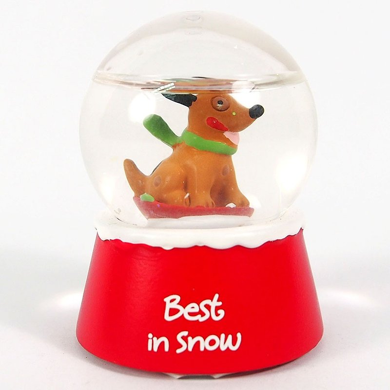 迷你雪球-狗狗滑雪【Hallmark-礼品 圣诞节系列】 - 摆饰 - 其他材质 红色