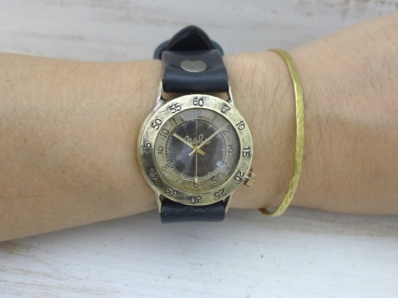 Explorer-JB5-DATE 36mm Brass DATE (Date) Handmade Watch (JUM185DATE)