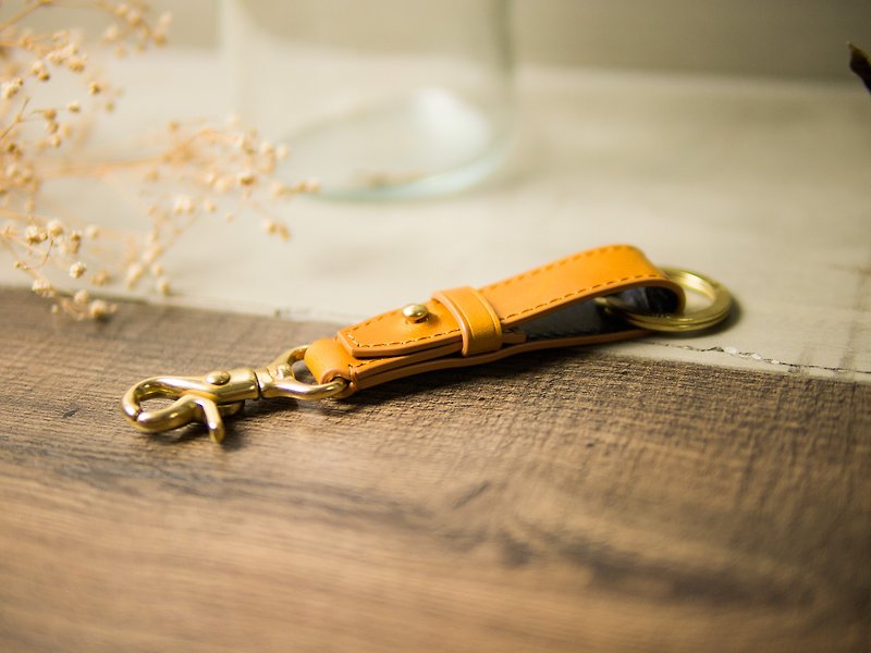 Alto 两用皮革钥匙圈 - 焦糖棕【无定制雷雕】 - 钥匙链/钥匙包 - 真皮 橘色