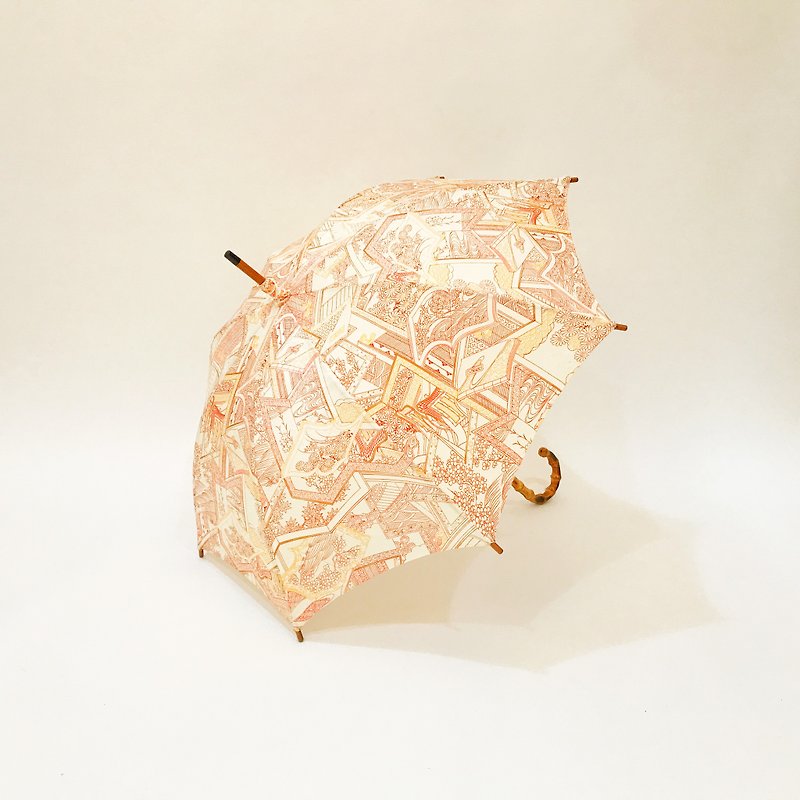 Parasol, made of antique silk kimono, handcrafted by Japanese craftsmen #24