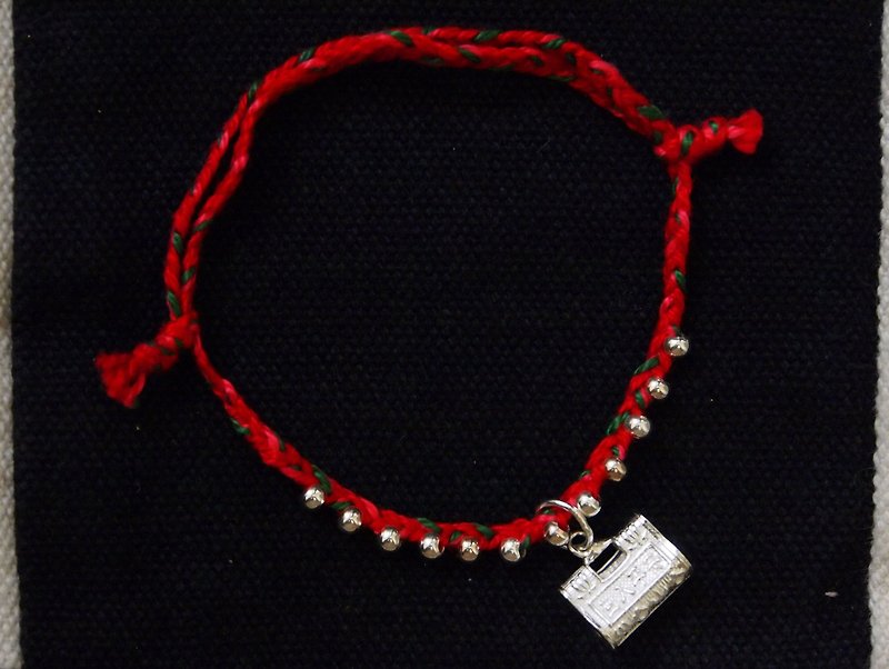 "壹豆号"银珠手链,纯棉线手链,棉线银珠手链,手链 - 手链/手环 - 其他材质 红色