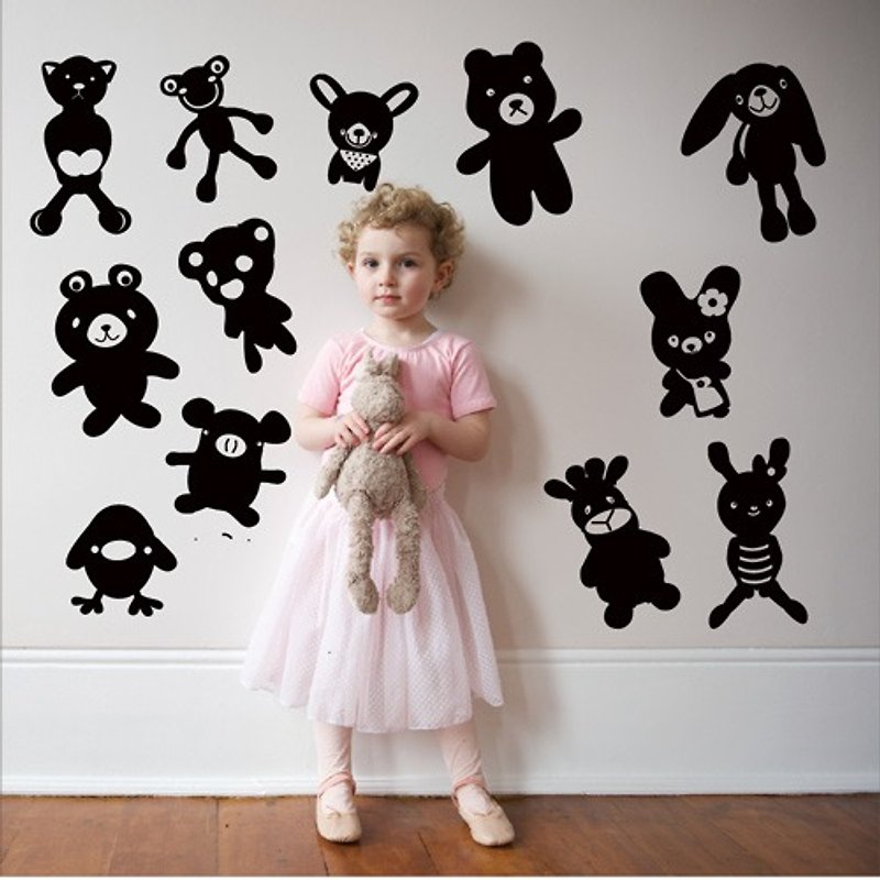 Smart Design 创意无痕壁贴◆动物娃娃 8色可选 - 墙贴/壁贴 - 纸 黑色