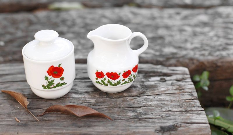 【好日恋物】德国VINTAGE花朵陶瓷茶具组 - 茶具/茶杯 - 其他材质 白色
