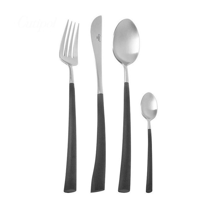 NOOR系列黑银四件组 - 餐刀/叉/匙组合 - 不锈钢 银色
