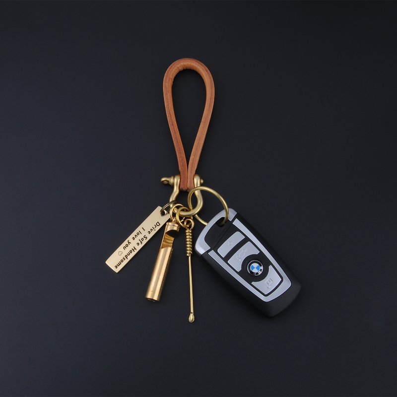 牛皮汽车 钥匙扣 钥匙链 黄铜吊牌 开瓶器 耳勺  交换礼物 礼品 - 钥匙链/钥匙包 - 其他金属 