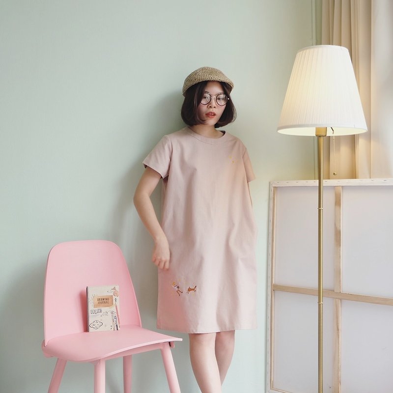 Venus Dress : A dream boy (Soft Pink) - 洋装/连衣裙 - 棉．麻 粉红色
