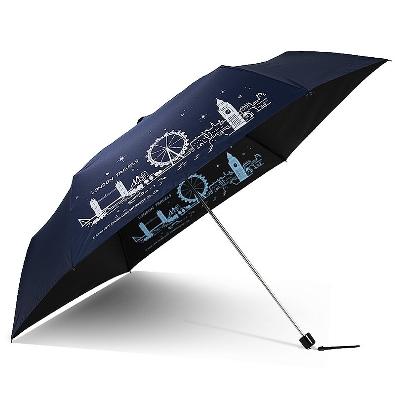 双龙伦敦超细黑胶蛋卷伞三折伞抗UV铅笔伞晴雨伞儿童伞(海军蓝) - 雨伞/雨衣 - 防水材质 蓝色