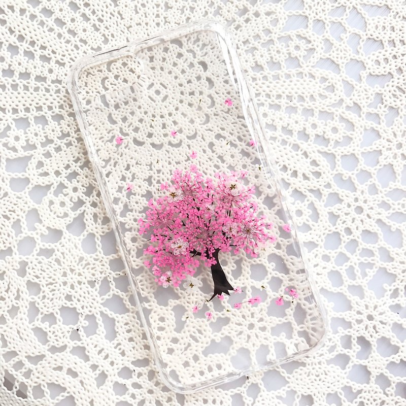 iPhone 7 手机壳 Handmade Pressed Flowers Case 押花 干燥花 树 粉红压花 006 - 手机壳/手机套 - 植物．花 粉红色