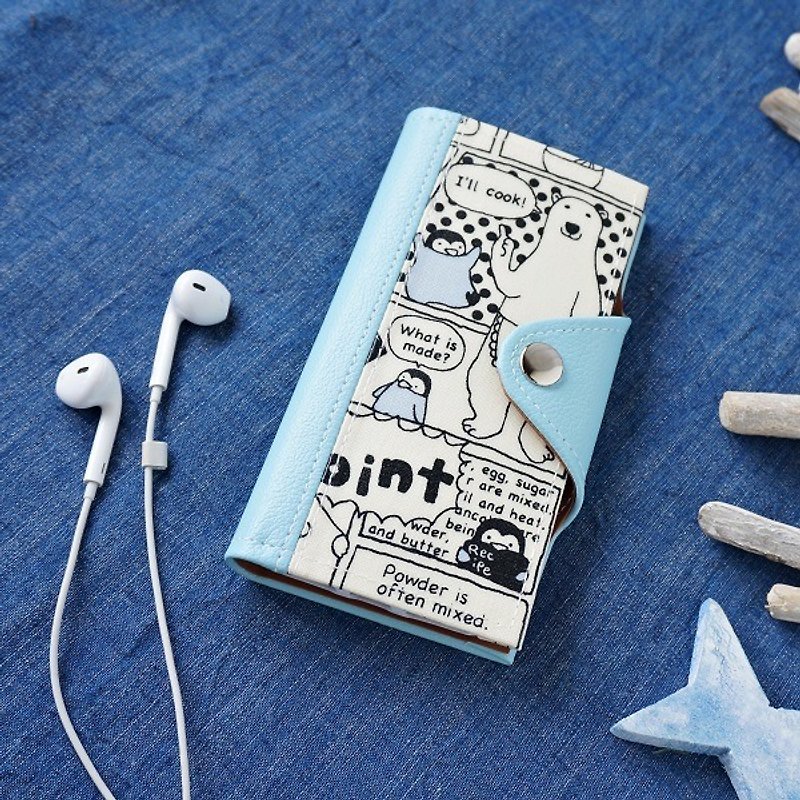 白くまエプロン　iPhone6plus/6ｓplus/7plus　手帳型スマホケース【水色】 - 手机壳/手机套 - 防水材质 蓝色