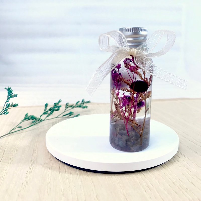 天然拉长石浮游花系列许愿瓶 - 摆饰 - 植物．花 紫色