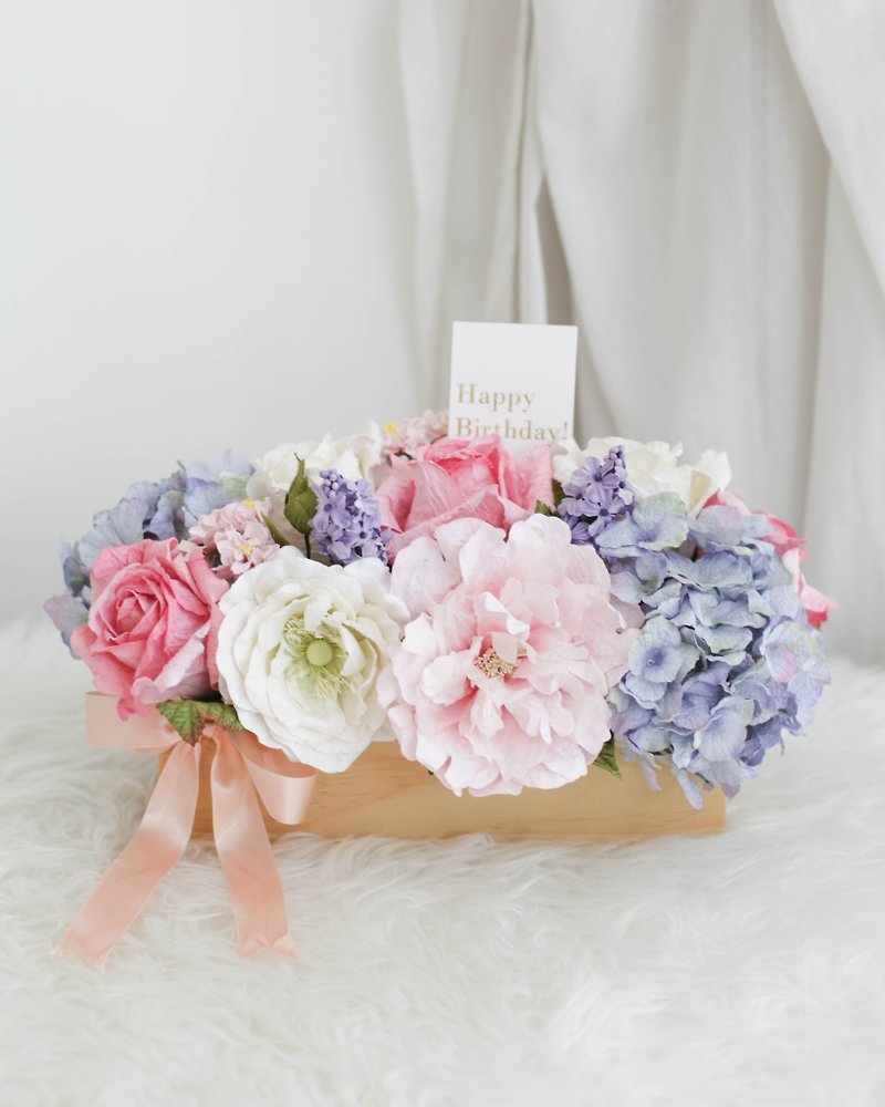 PASTEL PARADISE Dining Table Flower Pot Handmade Paper Flowers - 摆饰 - 纸 粉红色