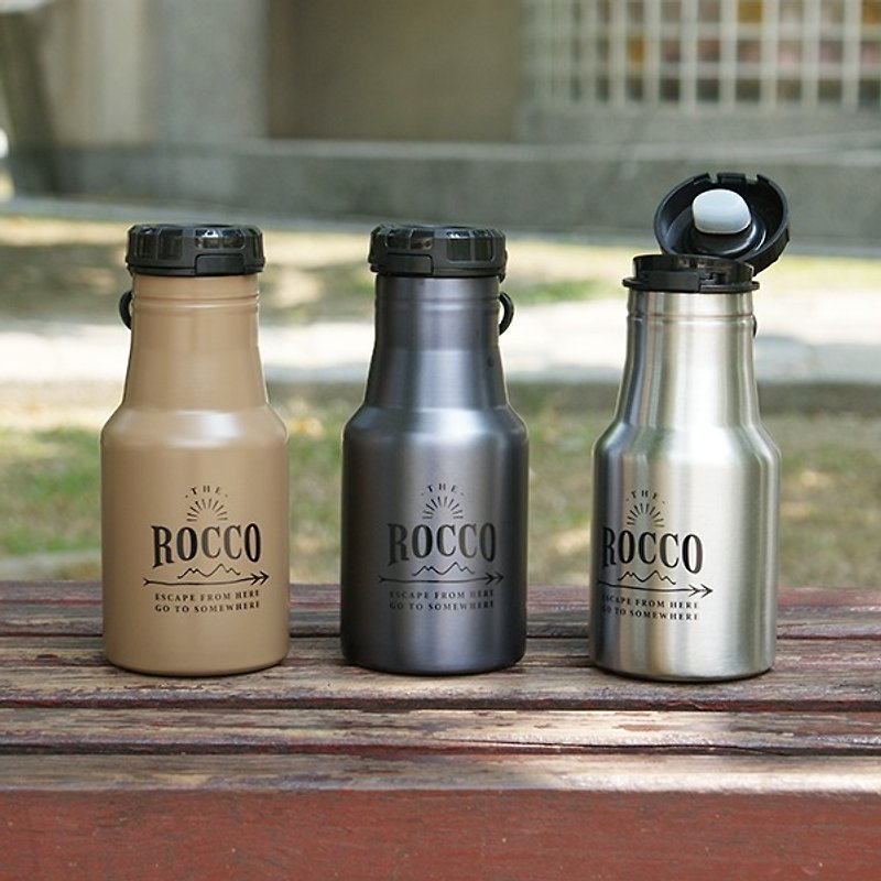 【DESTINO STYLE】日本ROCCO OneTouch弹盖保温/保冷水瓶350ml - 水壶/水瓶 - 不锈钢 