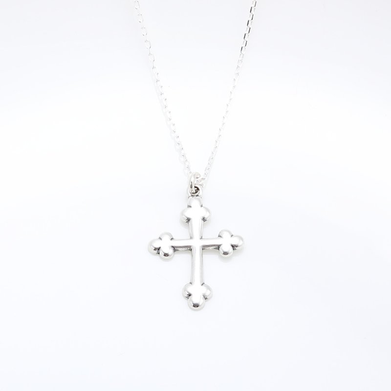 花蕾 十字架 (大) Budded Cross クロス s925 纯银 项链 情人节 - 项链 - 纯银 银色