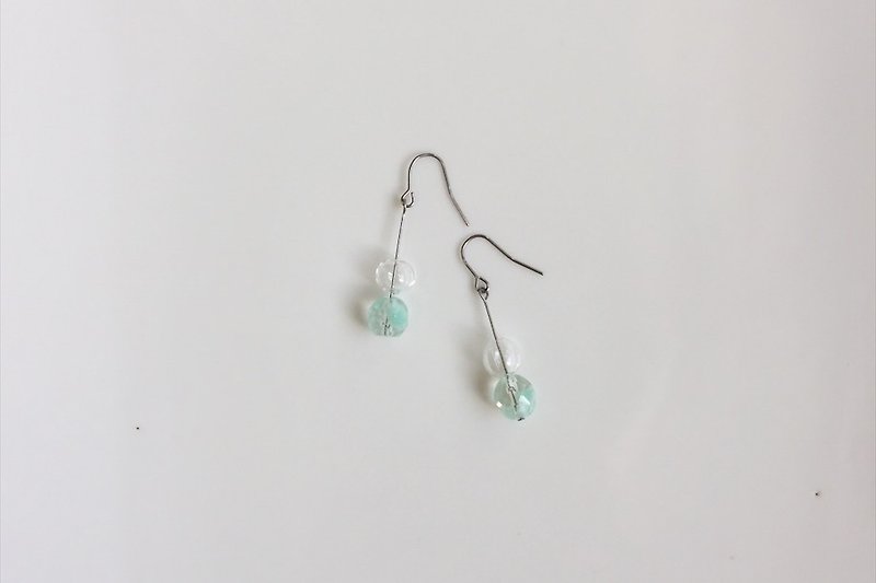crystal 果冻泡泡造型耳环 - 耳环/耳夹 - 玻璃 蓝色
