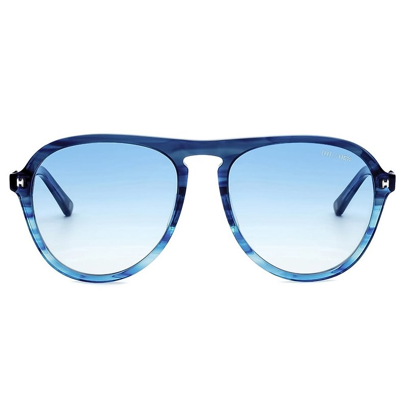 墨镜 | 太阳眼镜 | 复古蓝色条纹飞行员框 | 台湾制 | 胶框眼镜 - 眼镜/眼镜框 - 其他材质 蓝色
