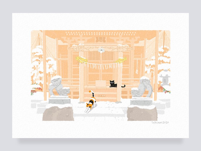 アートプリント 25.南天神社(A4,A3,A2)   送料無料 - 海报/装饰画/版画 - 纸 粉红色