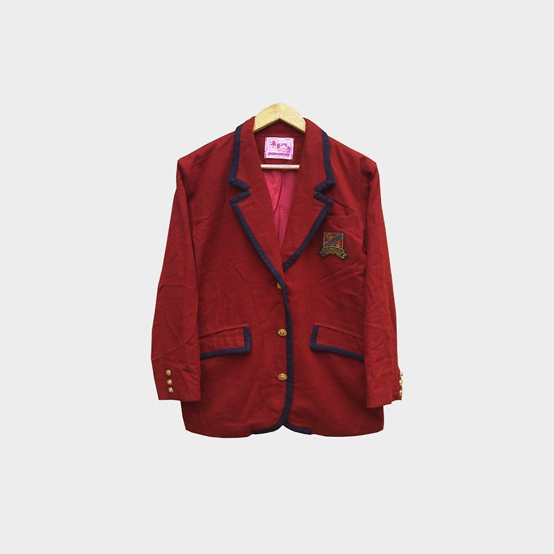 脱臼古着 / 学院徽章外套 no.B67 vintage - 女装休闲/机能外套 - 聚酯纤维 红色