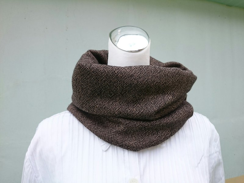 保暖围脖 颈套 双面双色 短围巾 男女均适用 *SK* - 丝巾 - 羊毛 咖啡色