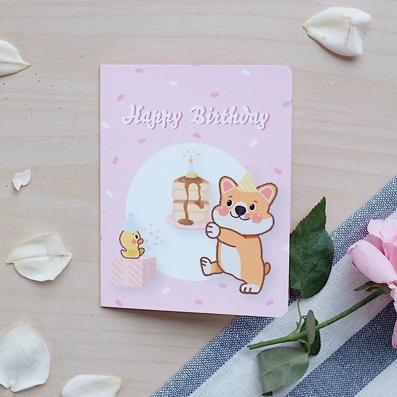 Card : Happy Birthday - 卡片/明信片 - 纸 粉红色