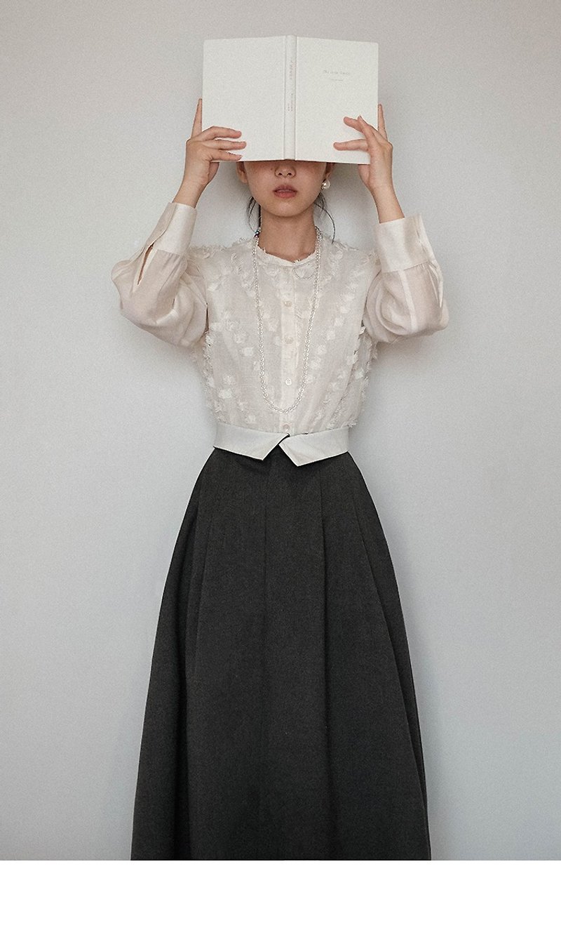 新中式 复古流苏蕾丝法式优雅知性白衬衫 - 女装上衣 - 其他材质 
