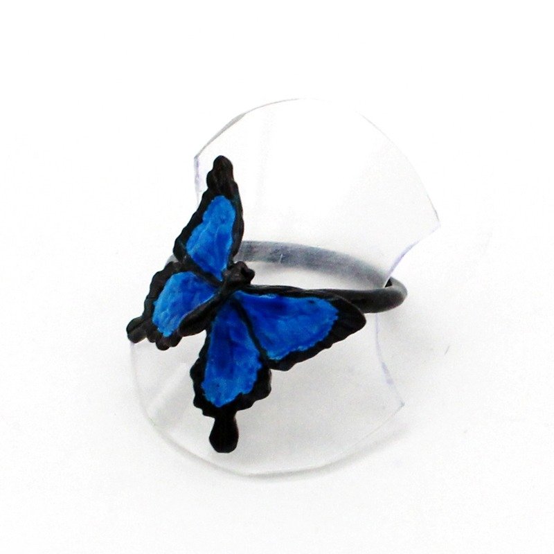 Swallowtail Ring / オオルリアゲハ リングRN122 - 戒指 - 其他金属 蓝色