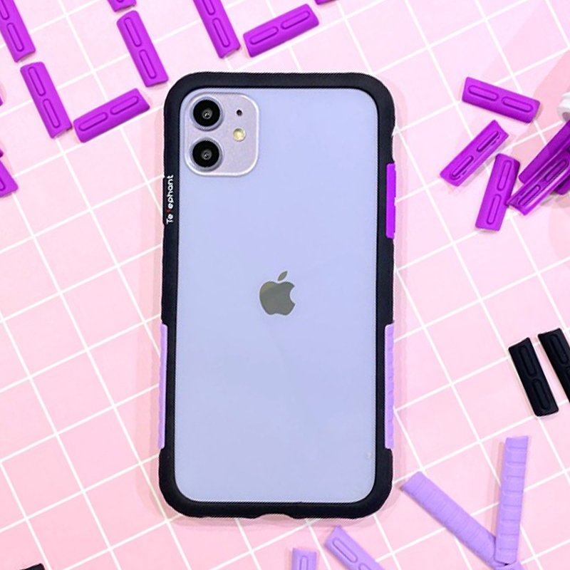 送品牌挂绳 iPhone 11系列 NMD抗污防摔手机壳-黑好日紫 - 手机壳/手机套 - 塑料 