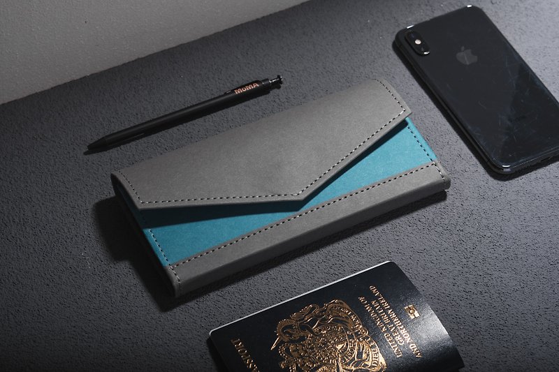 【环保永续】 DUO双生系列 traveller bag 旅行长夹 皮革纸 环保 - 皮夹/钱包 - 纸 蓝色
