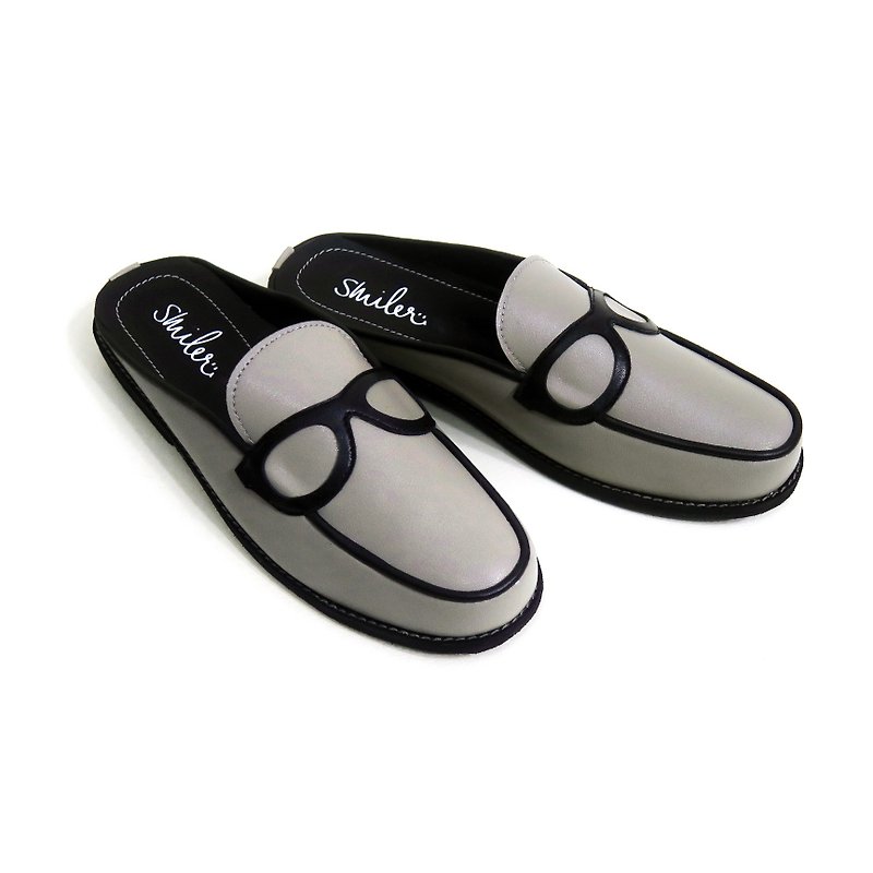 Glasses half-sandals - Grey - 男女凉鞋 - 其他材质 灰色
