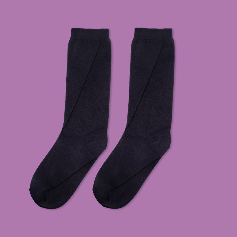 中统-素色-黑色 - 袜子 - 棉．麻 黑色