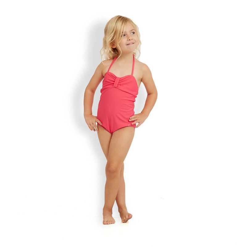 ABIGAIL 童装: 褶纹连身泳衣 - 泳衣/游泳用品 - 其他材质 红色