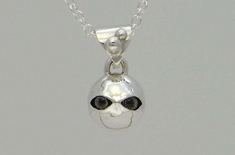 stare ball pendant S1 (s_m-P.27) 銀 玻 眼 睛 目 項鍊 项链 垂飾 sterling silver glass eyes - 项链 - 纯银 银色