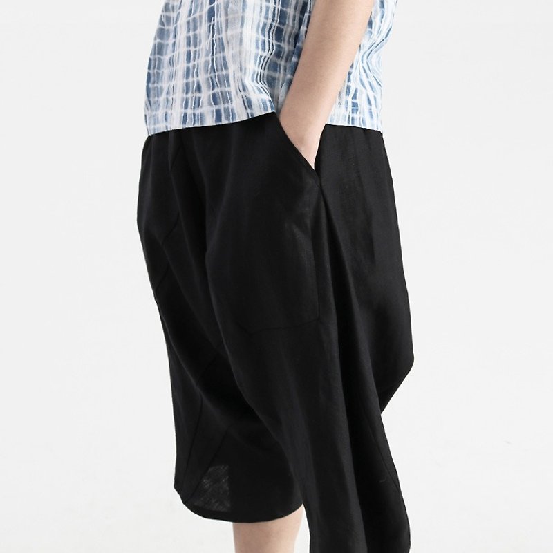 【订制】解构哈伦裤 低档裤 - 女装长裤 - 棉．麻 黑色