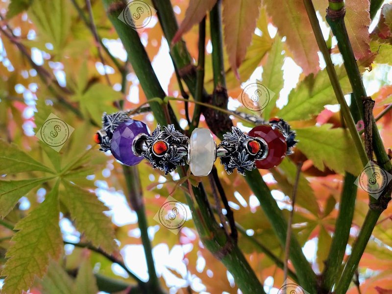 DreamGlassArt* -枫叶-SBBF-190601 - 手链/手环 - 其他金属 银色