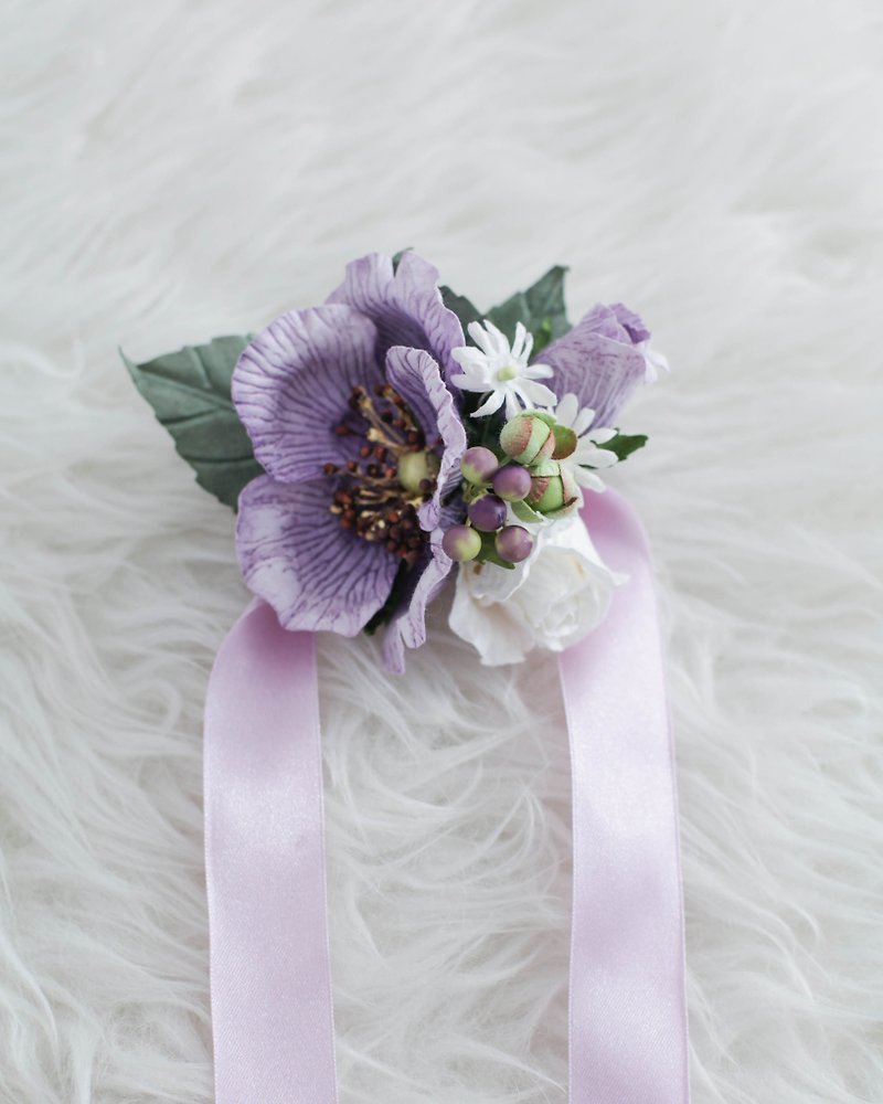 SWEET RAPUNZEL - Bridesmaid Bracelet for wedding ceremony - 手链/手环 - 纸 紫色