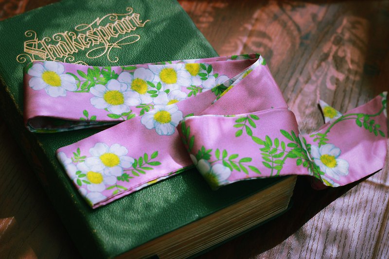 原创设计真丝窄丝巾野蔷薇 - 丝巾 - 丝．绢 