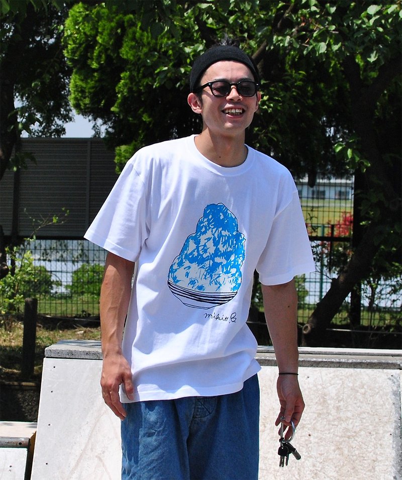かき氷 刨冰 メンズtシャツ BlueHawaii  S M L XL 2XL 3XL - 男装上衣/T 恤 - 棉．麻 白色