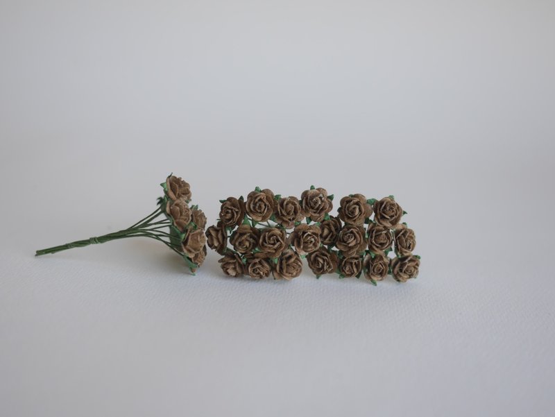 paper flower centerpiece supplies, 100 pcs. roses size 0.8 cm., chocolate color - 木工/竹艺/纸艺 - 纸 咖啡色
