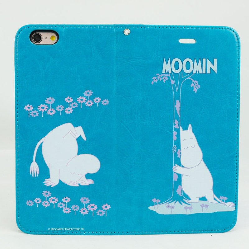 Moomin噜噜米正版授权-磁吸手机皮套【翻滚吧Moomin】 - 手机壳/手机套 - 真皮 蓝色