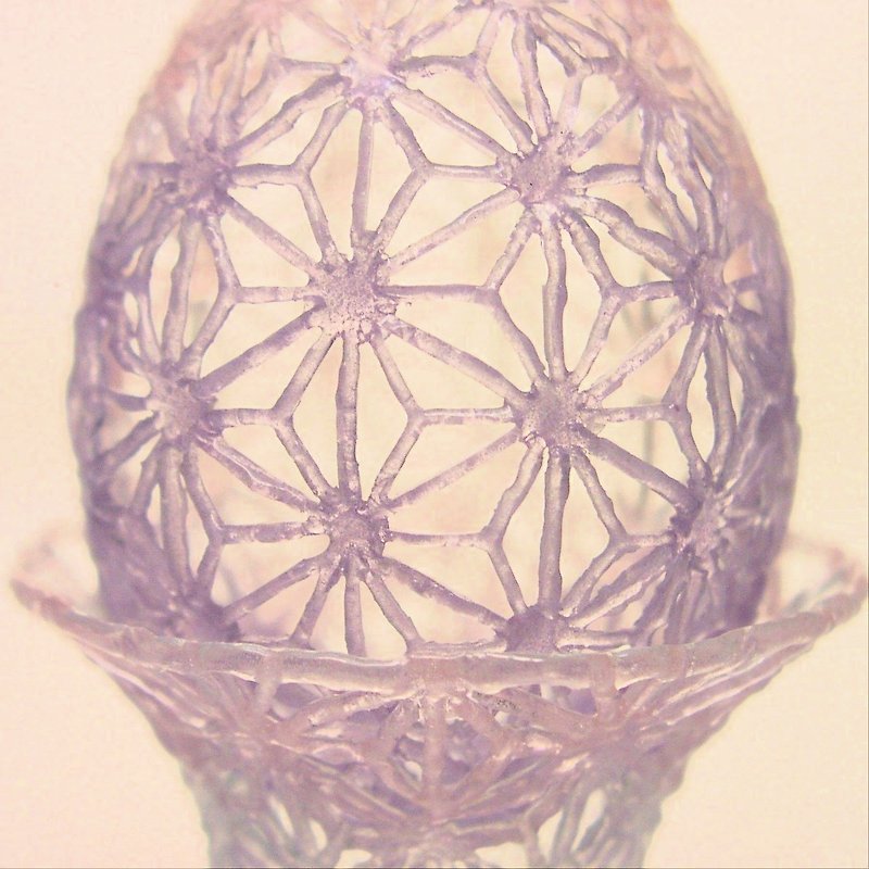 Glass hemp leaf lace egg (lavender &amp; pink)