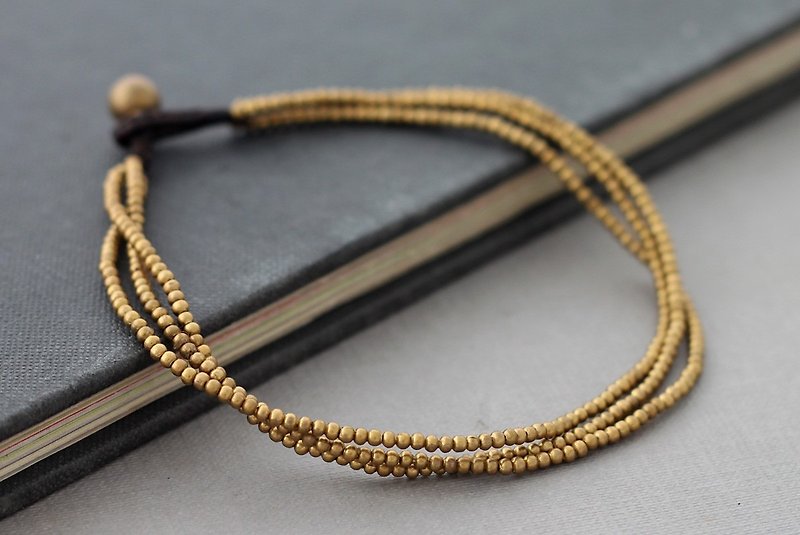 简单的链子黄铜脚镯子脚腕手镯基本的串珠的被编织的 - 其他 - 其他金属 金色