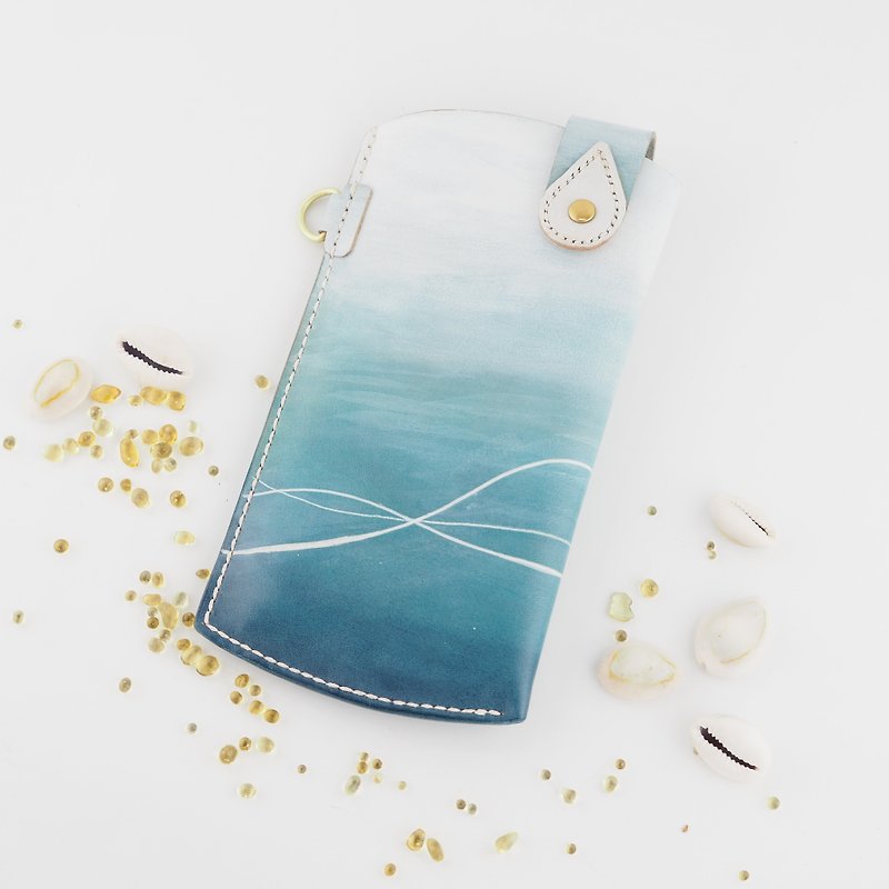 海洋风格手机套 手机袋 蓝白色