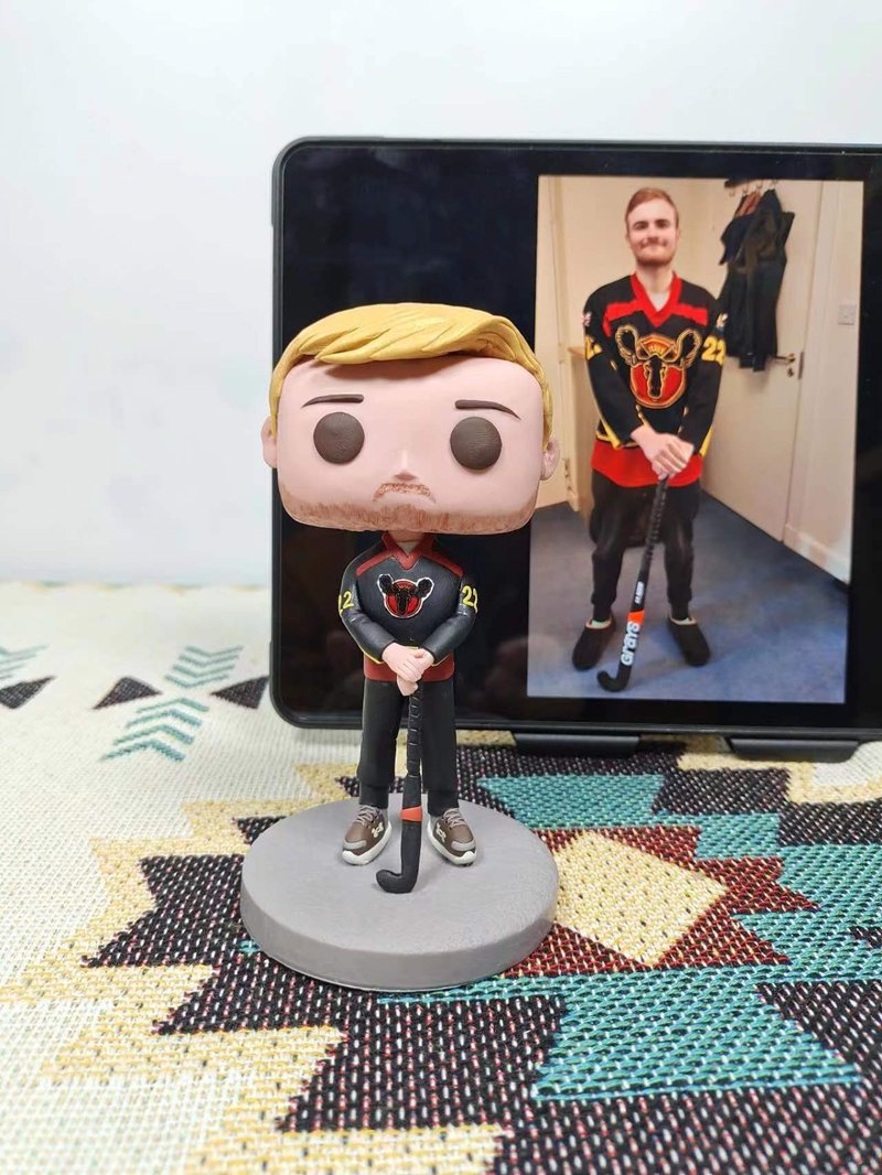 纯手工定制美国Funko Pop 自画肖像公仔娃娃男朋友老公生日礼物 - 玩偶/公仔 - 粘土 多色