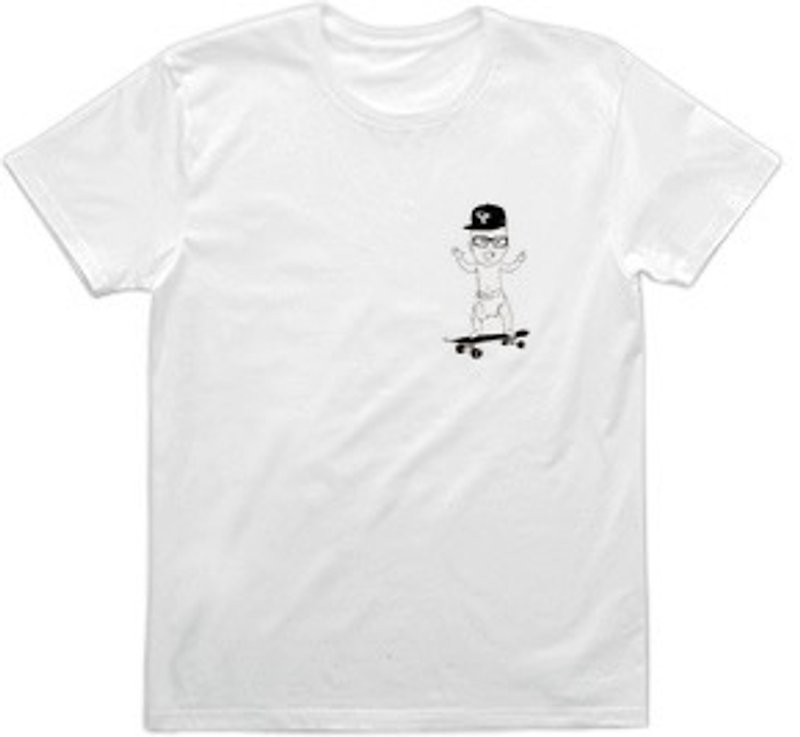 Baby Skateboarder one（4.0oz） - 中性连帽卫衣/T 恤 - 其他材质 白色