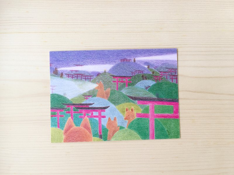 伏见稻荷 明信片 - 卡片/明信片 - 纸 紫色