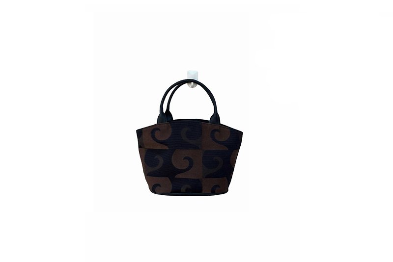 小手提包，扇形，迷你尺寸，品牌“皮尔卡丹”，小巧可爱。 - 手提包/手提袋 - 聚酯纤维 咖啡色